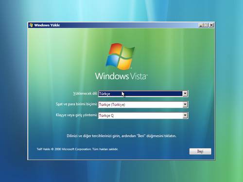 1401vistakurulum3500tz0 Windows Vista Resimli Kurulum