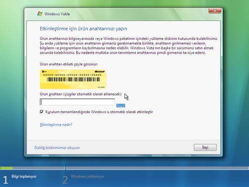 1401vistakurulum6500ml4 Windows Vista Resimli Kurulum